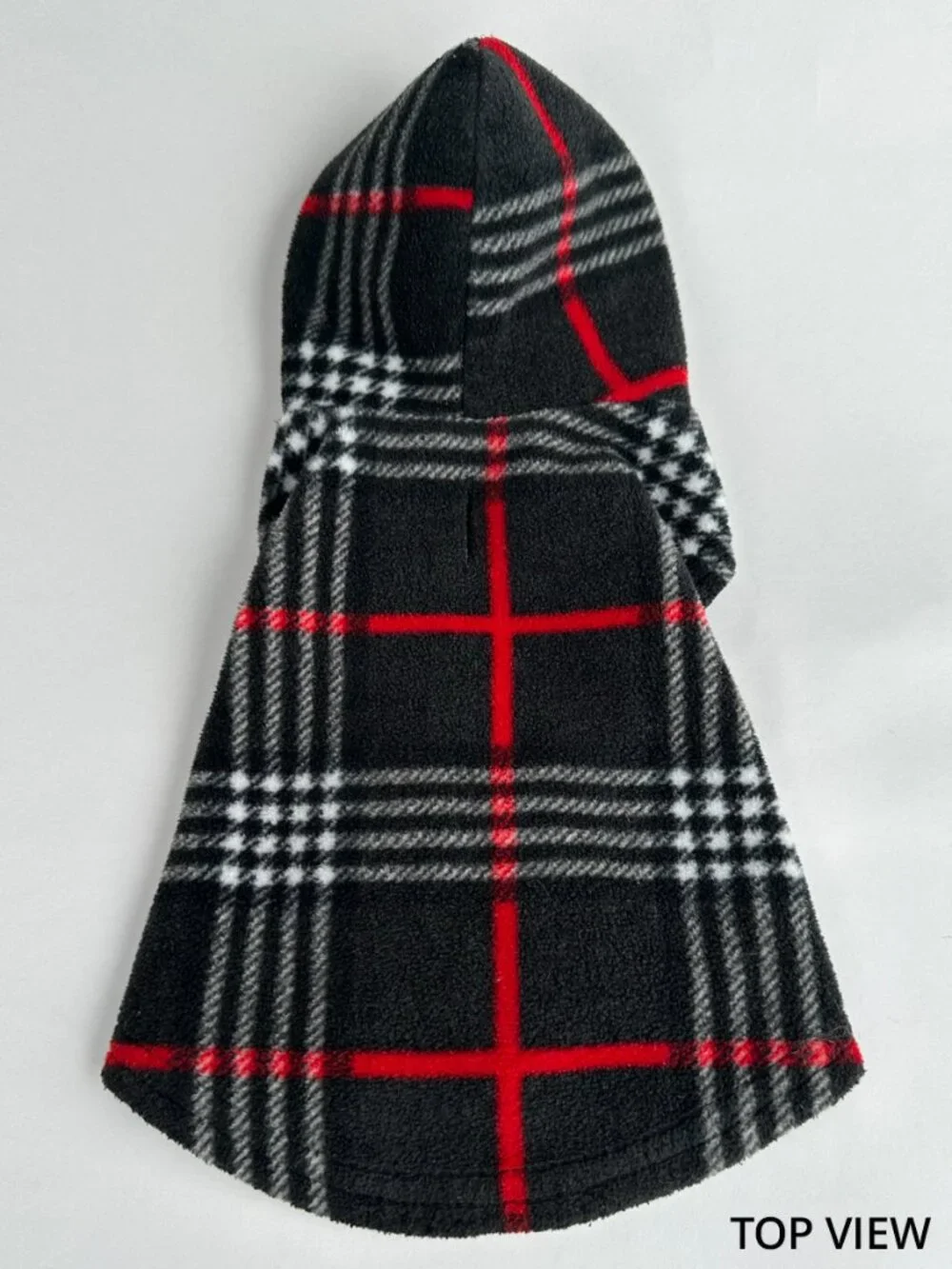 Plaid Fleece Dog Hoodie Black Red White Soft Warm Pullover Puppy Jacket XS